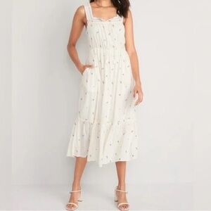 Old Navy embroidered tiered maxi dress